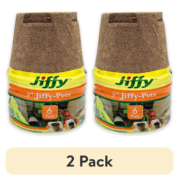 (2 pack) Jiffy 5" Peat Pots, (6 Pack)