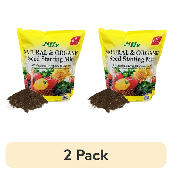 (2 pack) Jiffy Natural & Organic Seed Starter Mix, 12 QT, Garden Soil