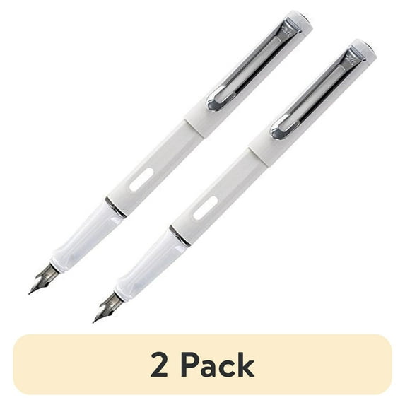 (2 pack) JinHao 599A Plastic Fountain Pen Medium Nib - White