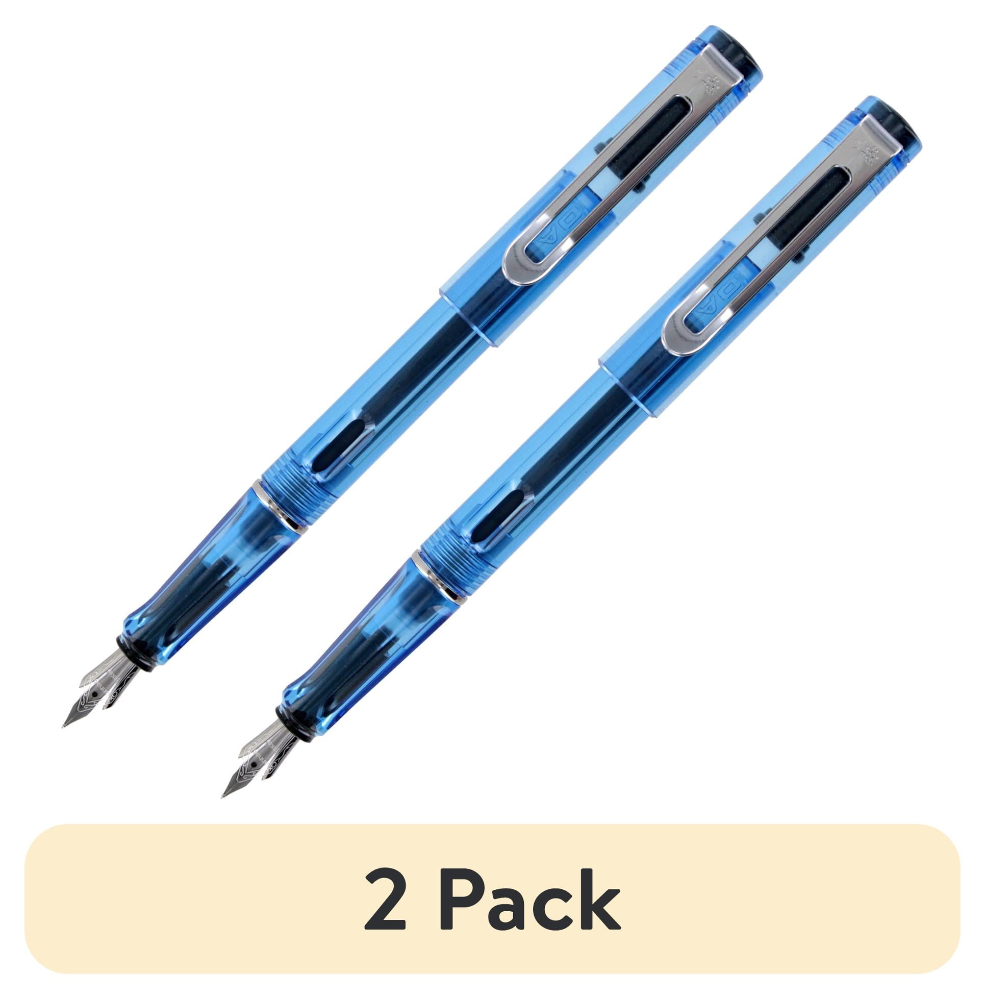 (2 pack) JinHao 599A Translucent Blue Medium Nib Plastic Fountain Pen