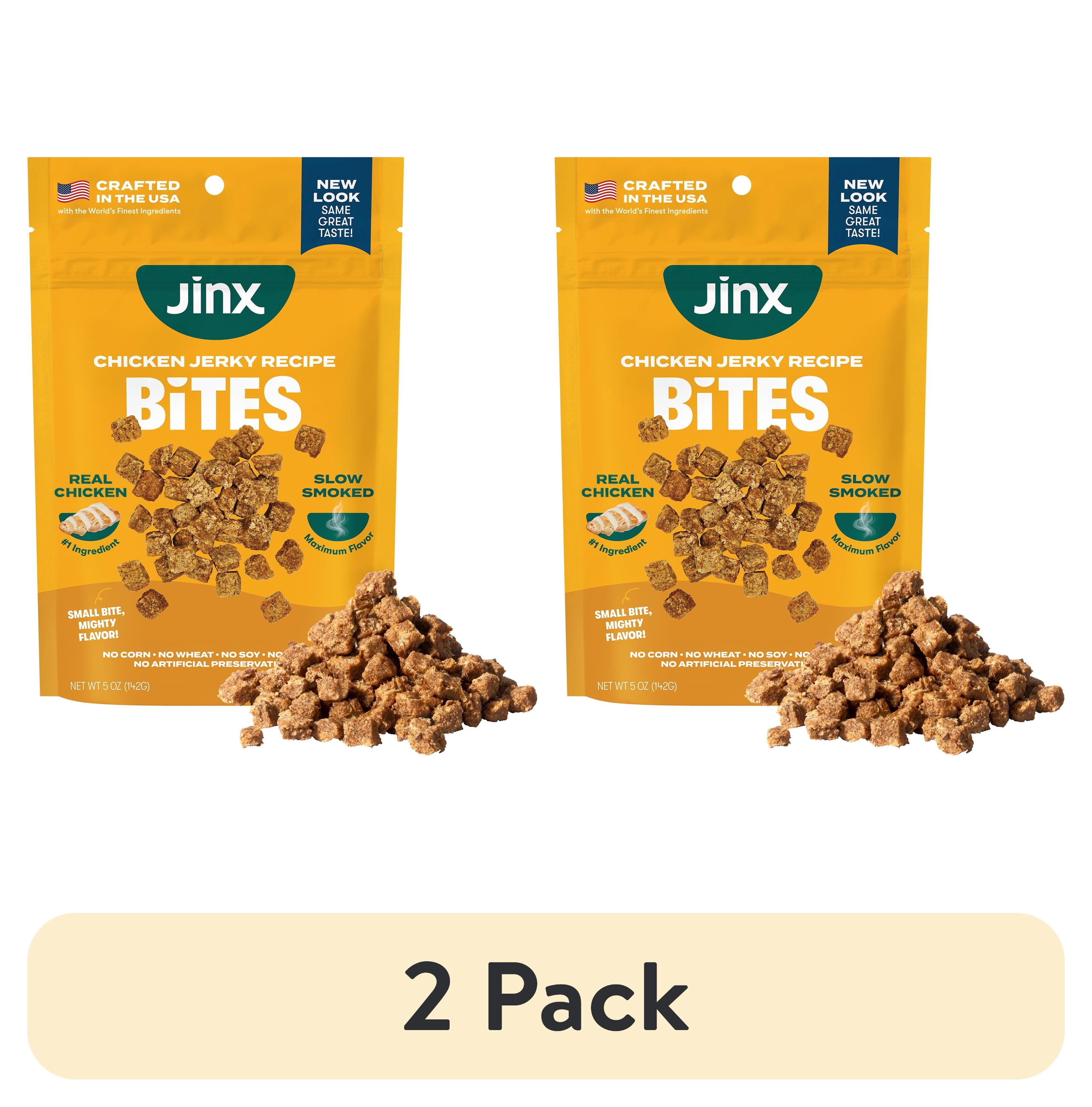 (2 pack) Jinx All Natural Slow-Smoked Chicken Flavor Jerky Bites for Dogs, 5 oz Bag