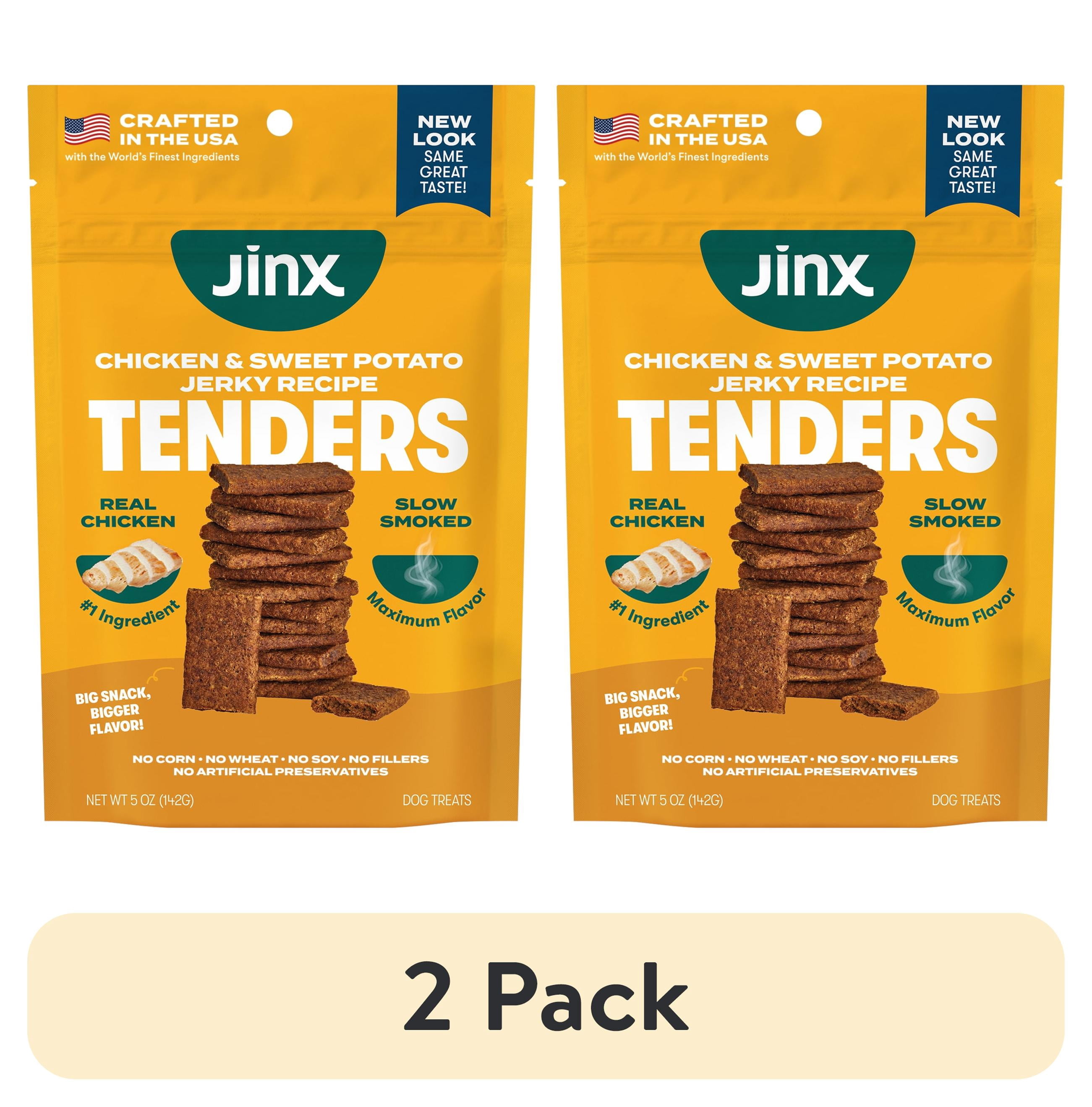 (2 pack) Jinx All Natural Slow-Smoked Chicken & Sweet Potato Flavor Jerky Tenders for Dogs, 5 oz Bag