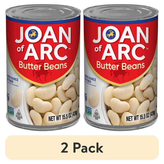 (2 pack) Joan of Arc Butter Beans, Gluten-Free, 15.5 oz Can