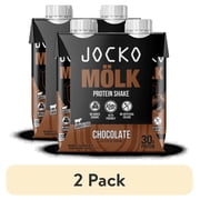 2 pack Jocko Fuel Protein Shake, Chocolate, 11oz, 4 Count, 30g Protein