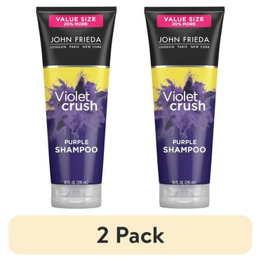 (2 pack) John Frieda Purple Shampoo, Violet Crush for Blondes, Womens Shampoo for Blonde Hair, 10 oz