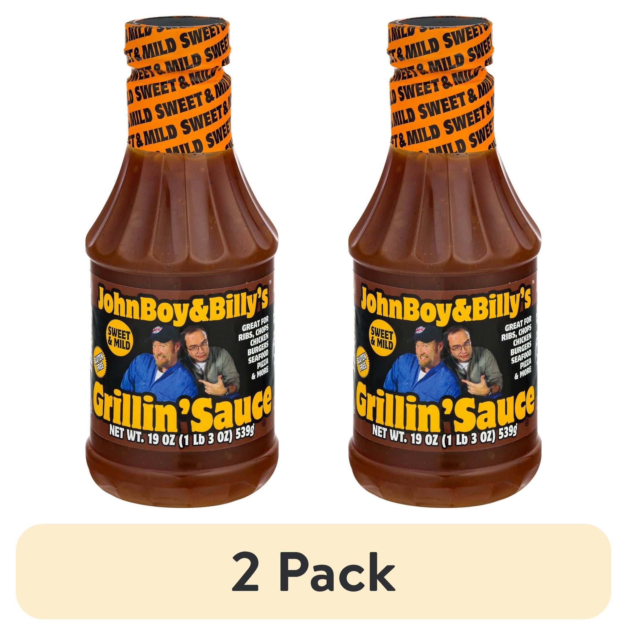 (2 pack) JohnBoy & Billy's Gluten Free Grillin' Sauce Sweet & Mild, 19.0 OZ