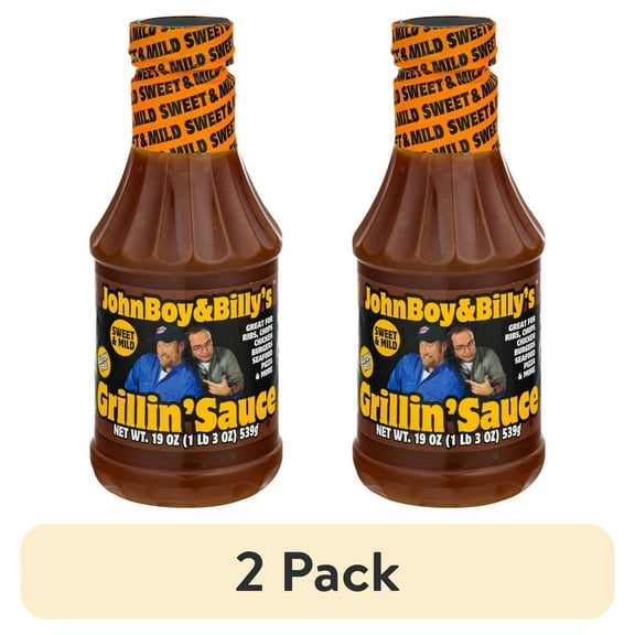 (2 pack) JohnBoy & Billy's Gluten Free Grillin' Sauce Sweet & Mild, 19.0 OZ