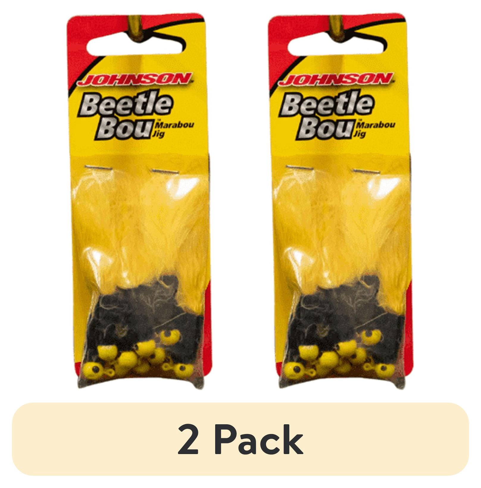 (2 pack) Johnson Beetle Bou Fishing Lure, Yellow/Black/Yellow, 2 in