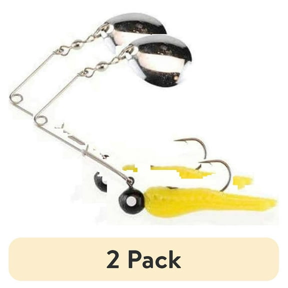 (2 pack) Johnson Original Beetle Spin Fishing Lure, Yellow/Black Dot, 1.5 in