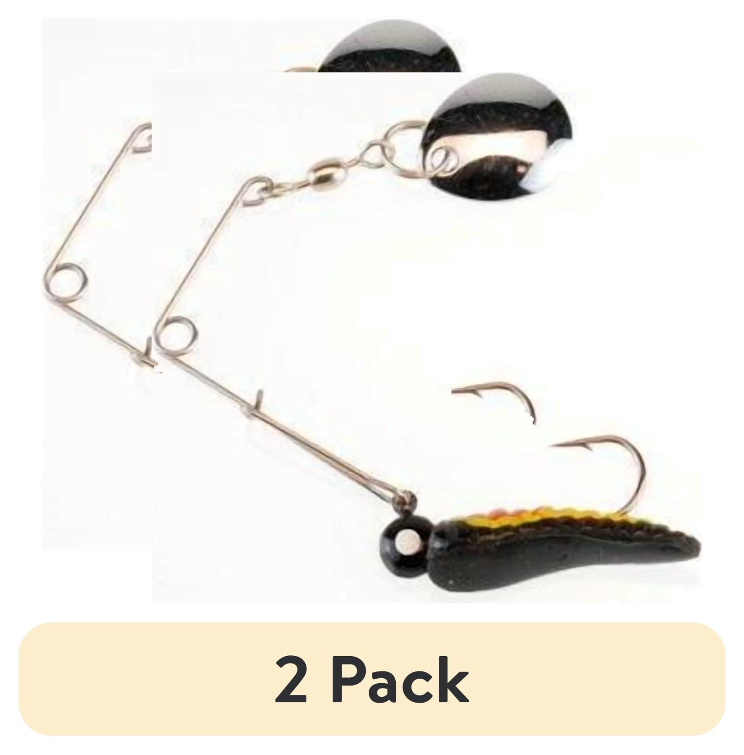 (2 pack) Johnson Original Beetle Spin Fishing Lure, Black/Yellow Stripe, 1 in