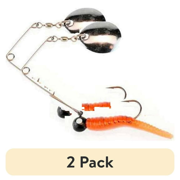 (2 pack) Johnson Original Beetle Spin Fishing Lure, Fire Orange Crawfish, 1.1 in