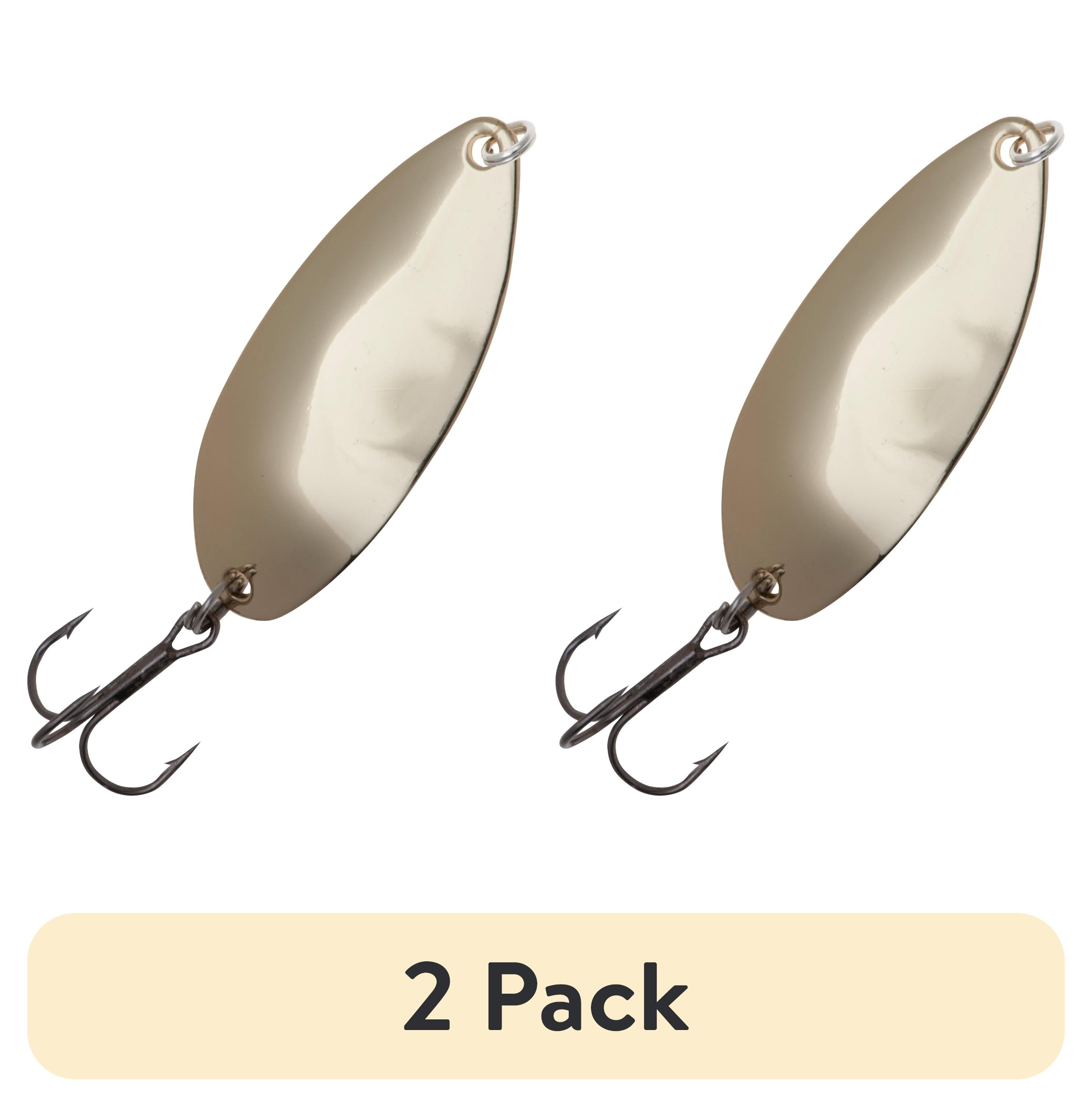 (2 pack) Johnson Shutter Spoon Fishing Lure, Gold, 1.25 in