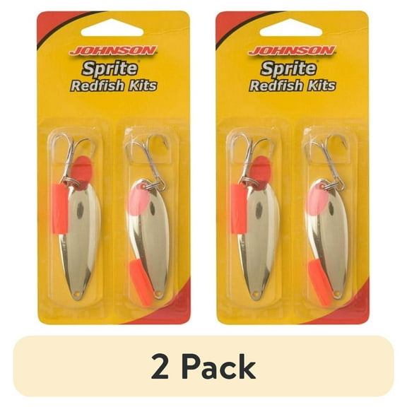 (2 pack) Johnson Sprite Redfish Fishing Lures, 2-Piece Kit, Gold, 2.25 in, 1/2 oz