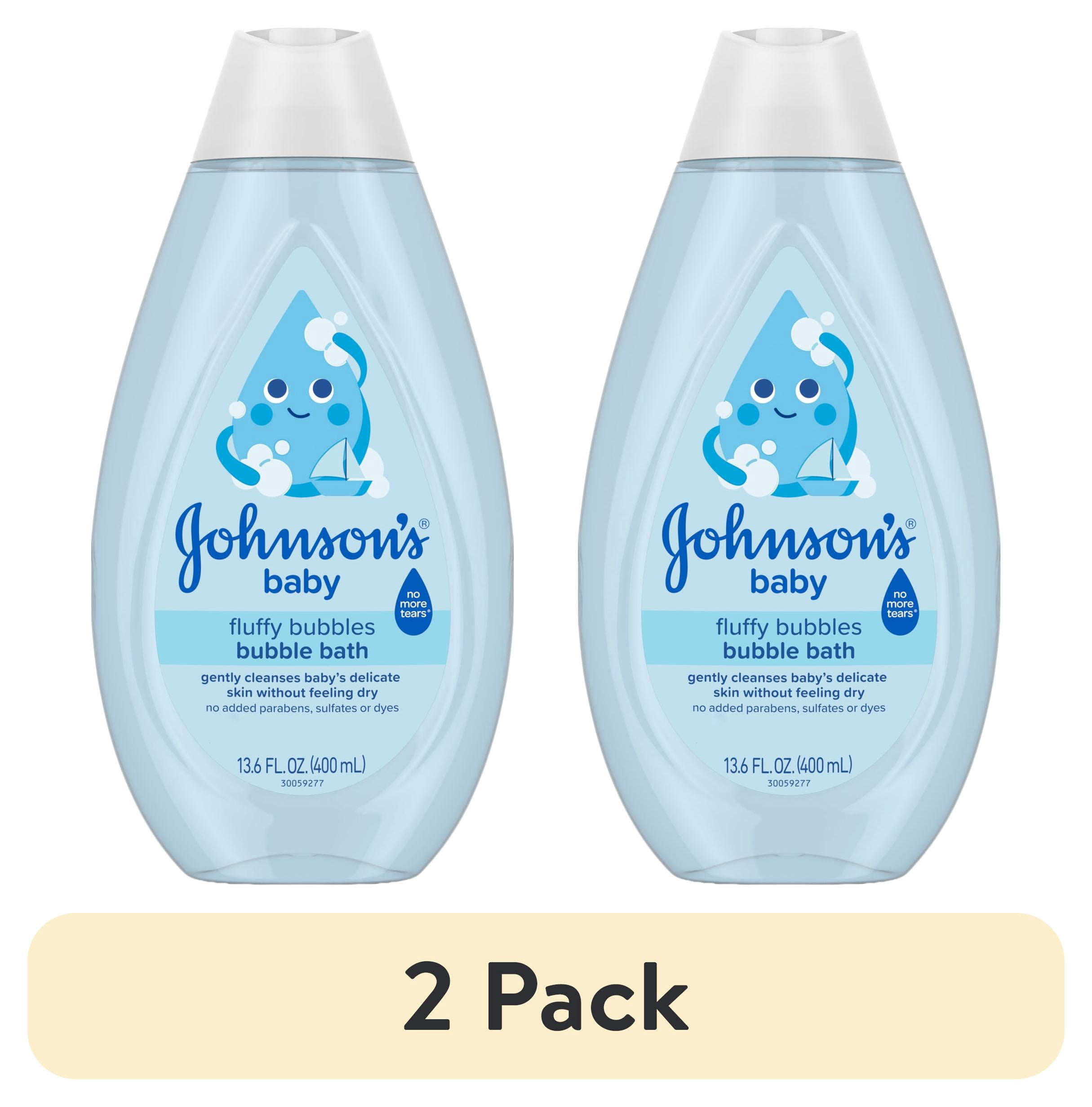 (2 pack) Johnson's Baby Fluffy Bubbles Bubble Bath, Hypoallergenic, 13.6 fl. oz