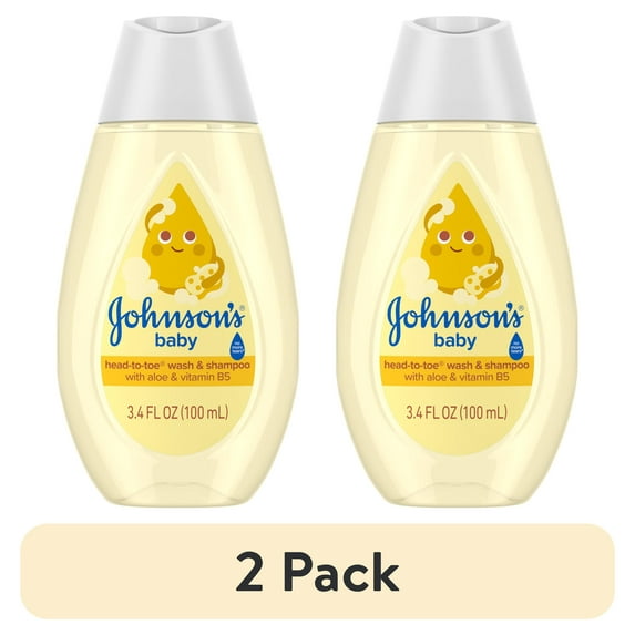 (2 pack) Johnson's Baby Head-To-Toe 2-in-1 Baby Wash & Shampoo, 3.4 fl. oz
