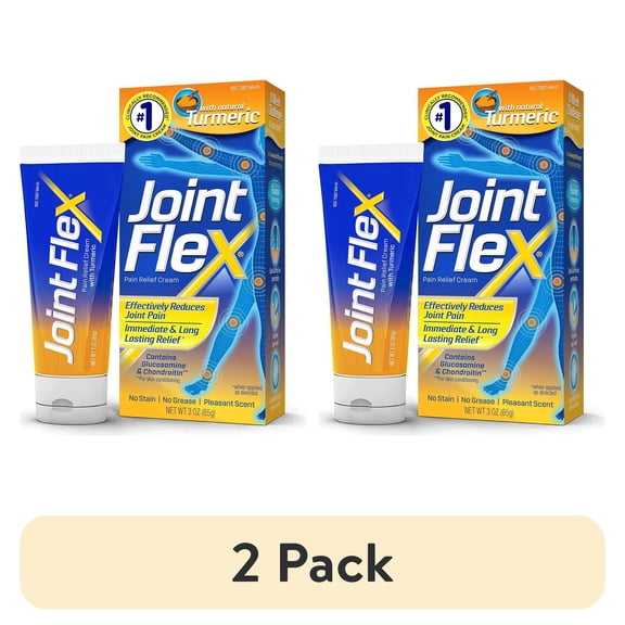 (2 pack) JointFlex Joint Pain Relief Cream with Natural Turmeric, 3 oz