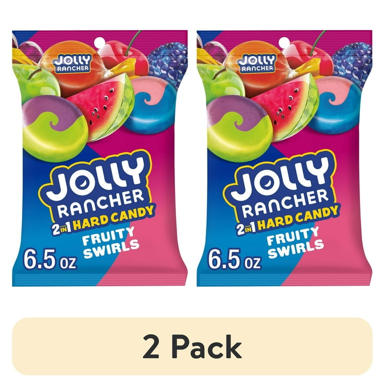 2 pack) Jolly Rancher 2-in-1 Fruit Flavored Hard Candy, Bag 6.5 oz