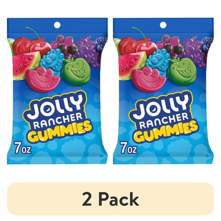 (2 pack) Jolly Rancher Gummies Assorted Fruit Flavored Candy, Bag 7 oz