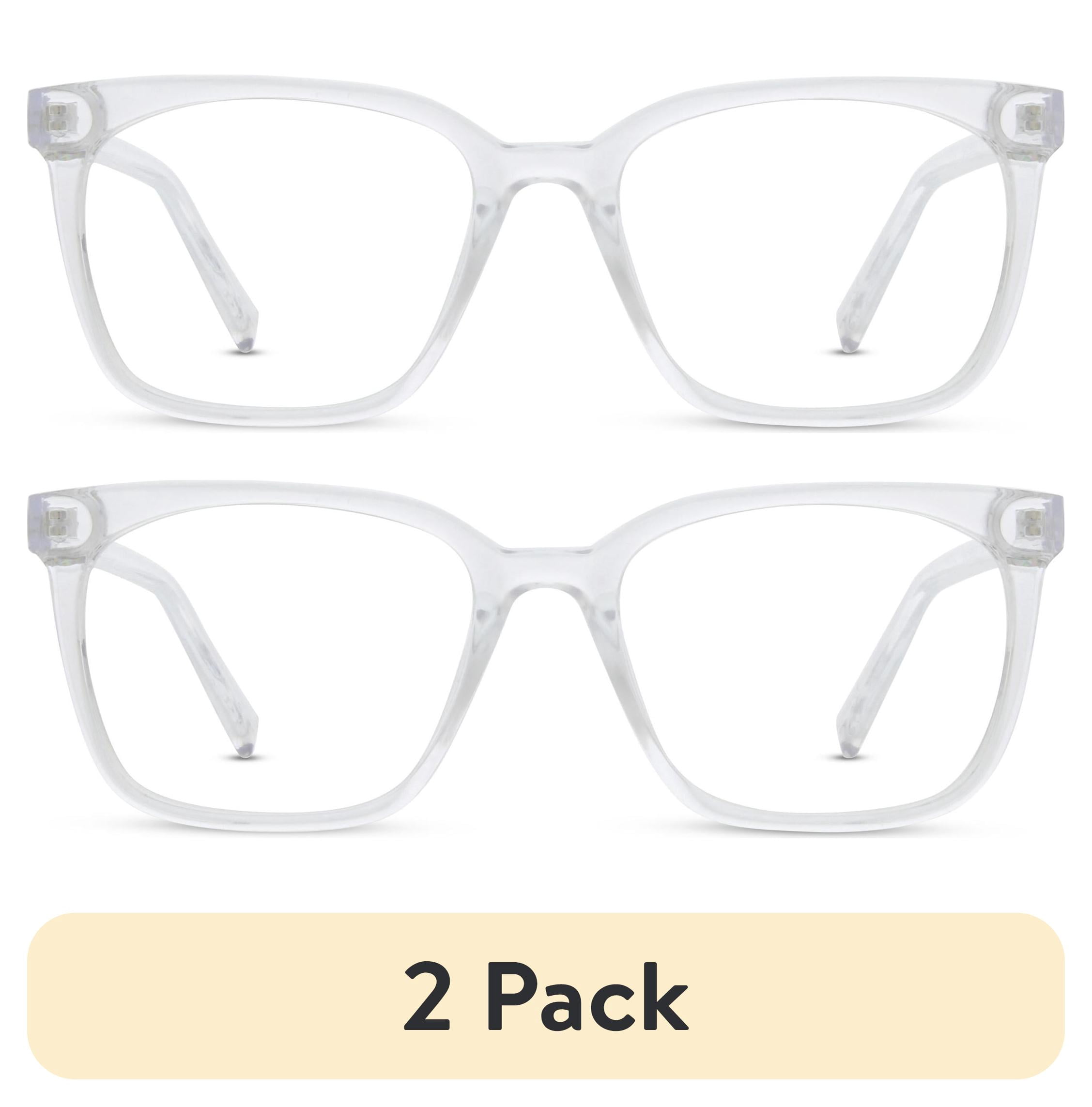 (2 pack) Jonas Paul Eyewear Blue Light Glasses Crystal, Magnifying Acrylic Lens, Unisex
