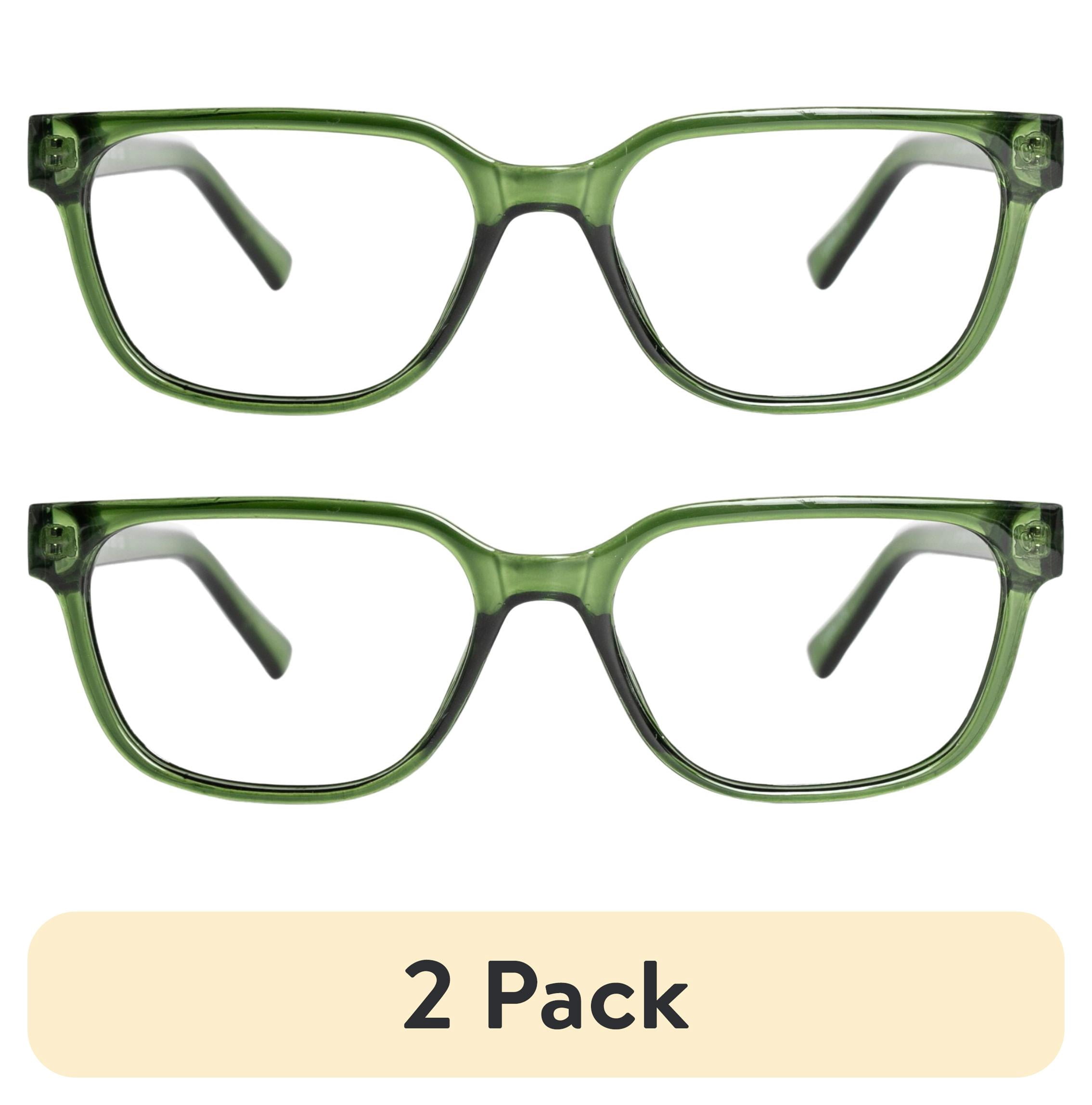 (2 pack) Jonas Paul Eyewear Blue Light Glasses Green Crystal, Magnifying Acrylic Lens, Unisex