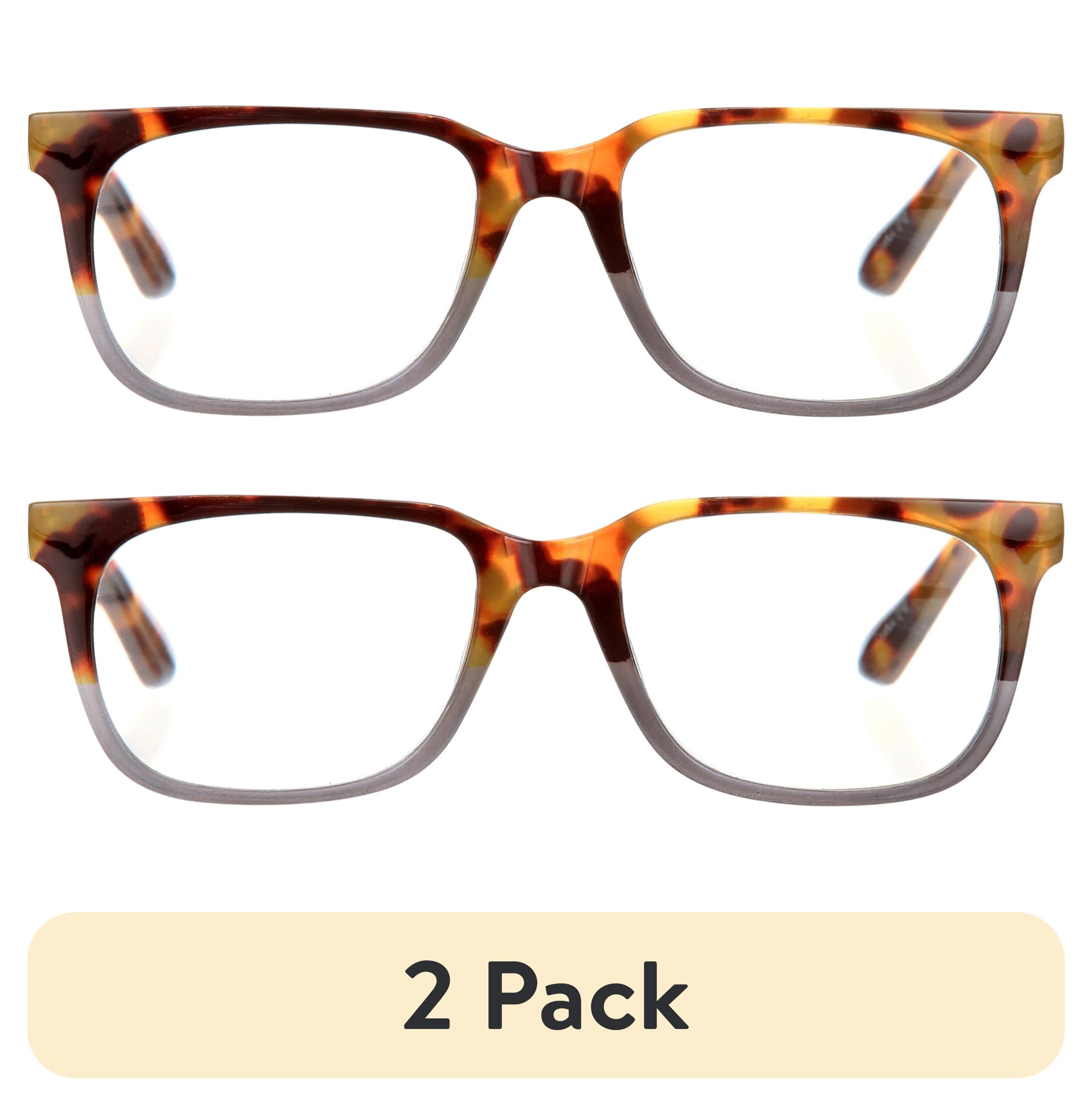(2 pack) Jonas Paul Eyewear Blue Light Glasses, Tortoise / Blue Fade, Magnifying Acrylic Lens, Unisex