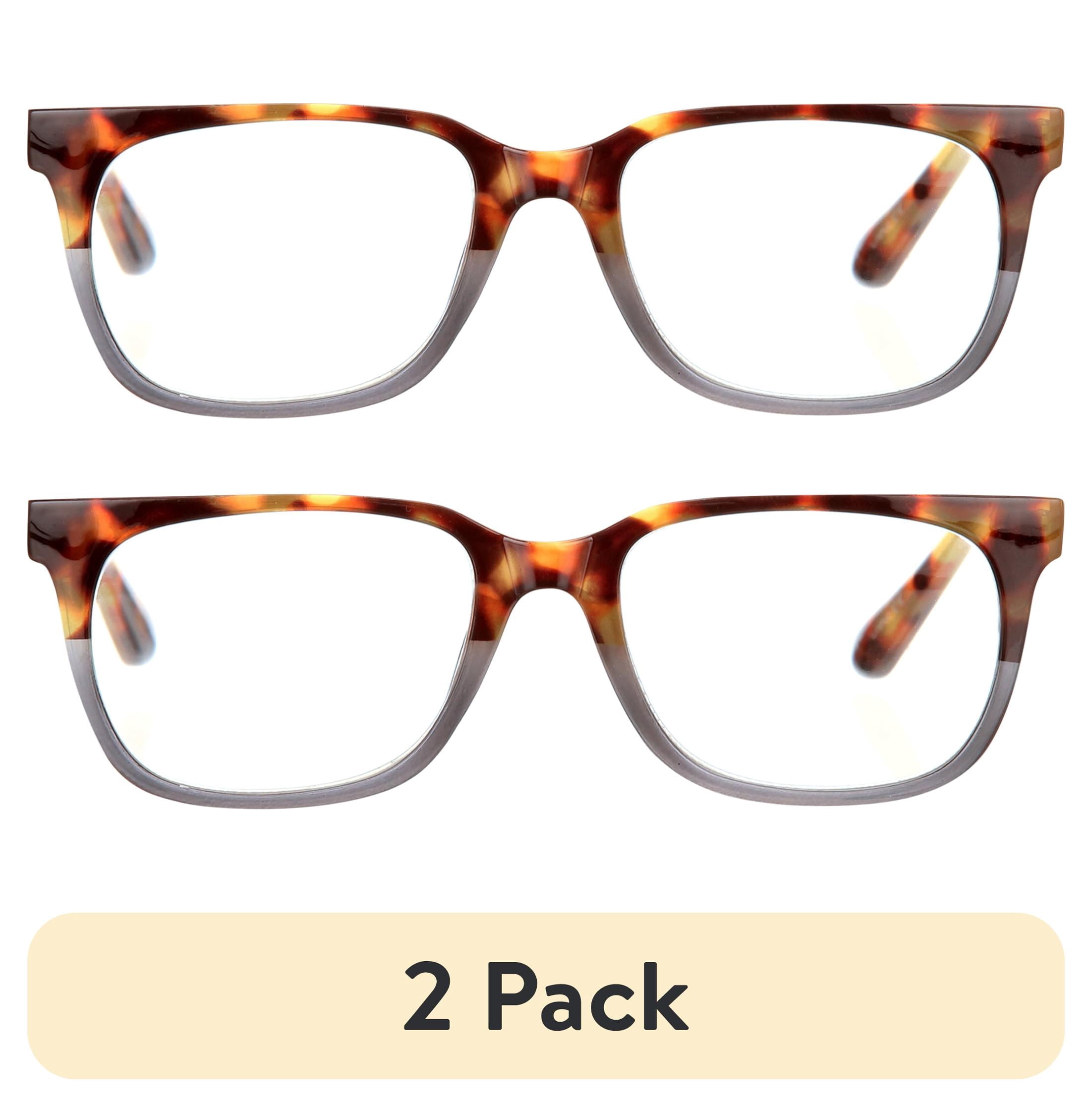 (2 pack) Jonas Paul Eyewear Blue Light Glasses, Tortoise / Blue Fade, Magnifying Acrylic Lens, Unisex