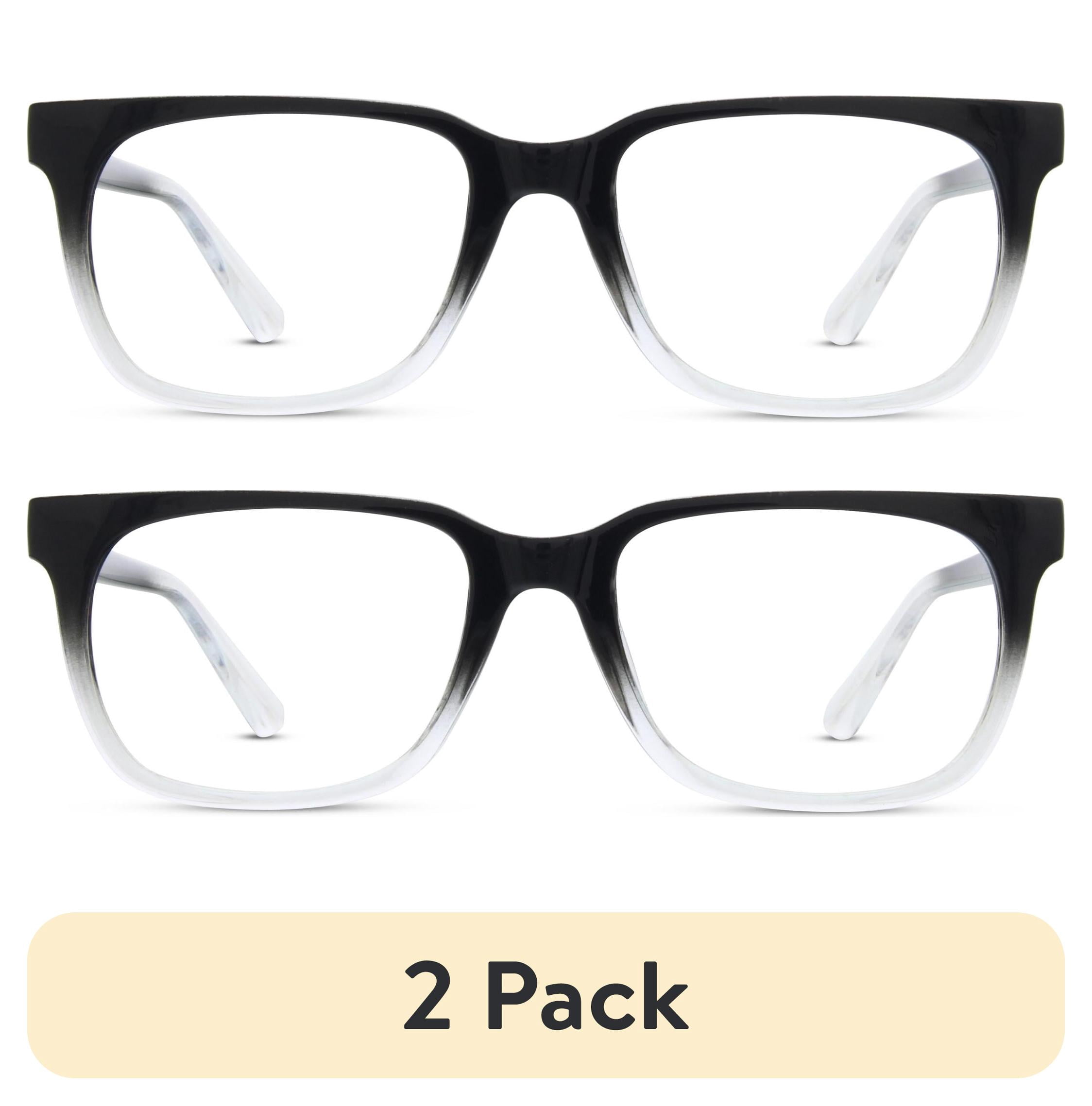 (2 pack) Jonas Paul Eyewear Unisex Full Rim Blue Light Reading Glasses, Black/Crystal Fade