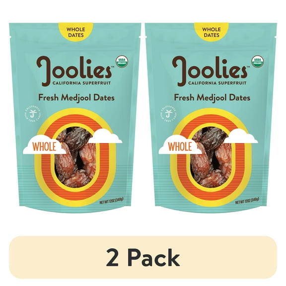 (2 pack) Joolies Organic Whole Medjool Dates, 12oz SUP