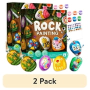 (2 pack) Joyfy 10 Pcs Rock Painting Kit for Kids Ages 6-8-12,Home Creativity Arts And Crafts Kit for Family Indoor Activity,Christmas Birthday Gift for Boy Girl
