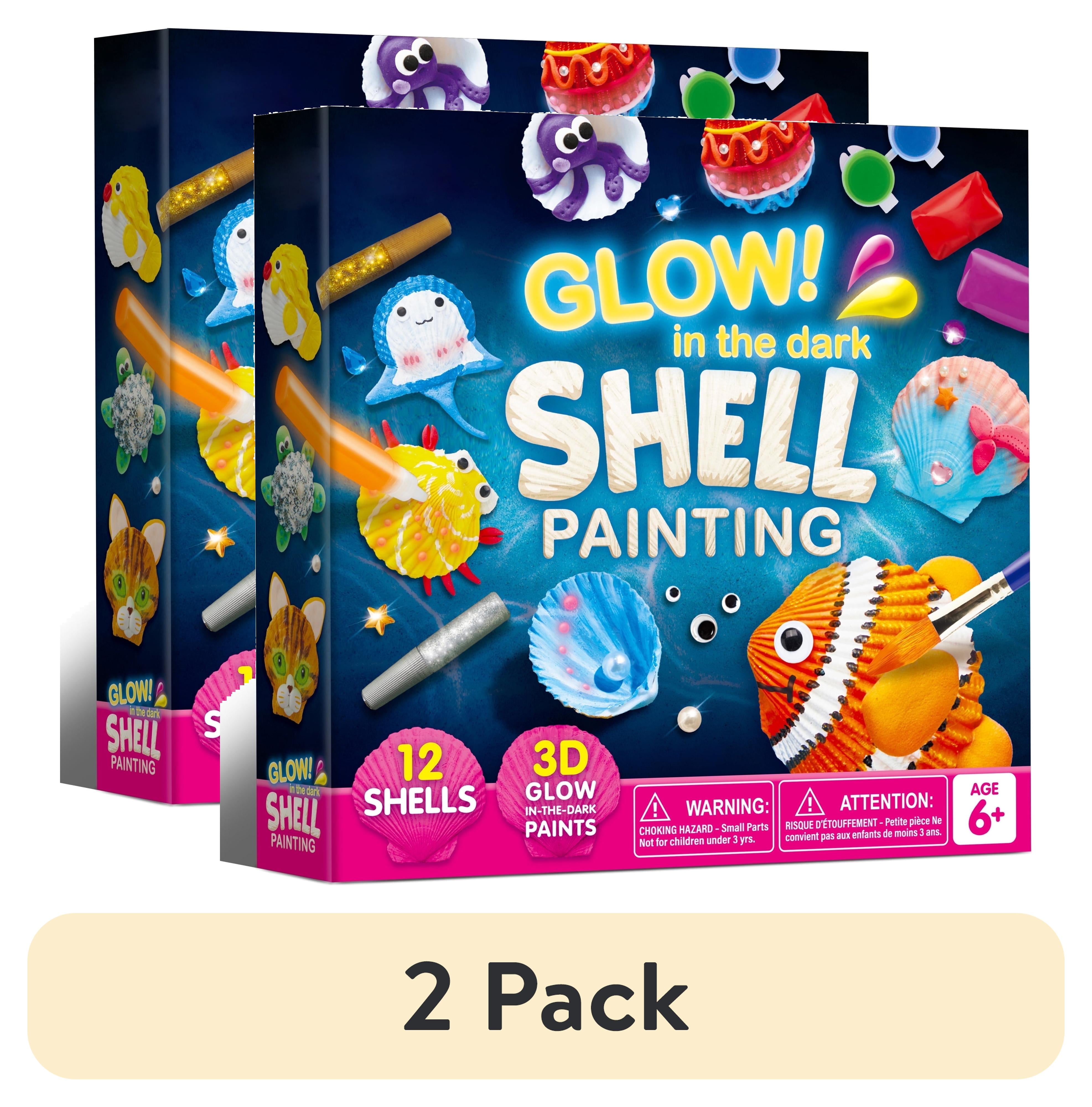 (2 pack) Joyfy 12pcs Sea Shell Painting Kit for Kids, Glow in the Dark Painting Set for Toddler Activities ,Christmas Birthday Gift for Boy Girl Ages 6 Up