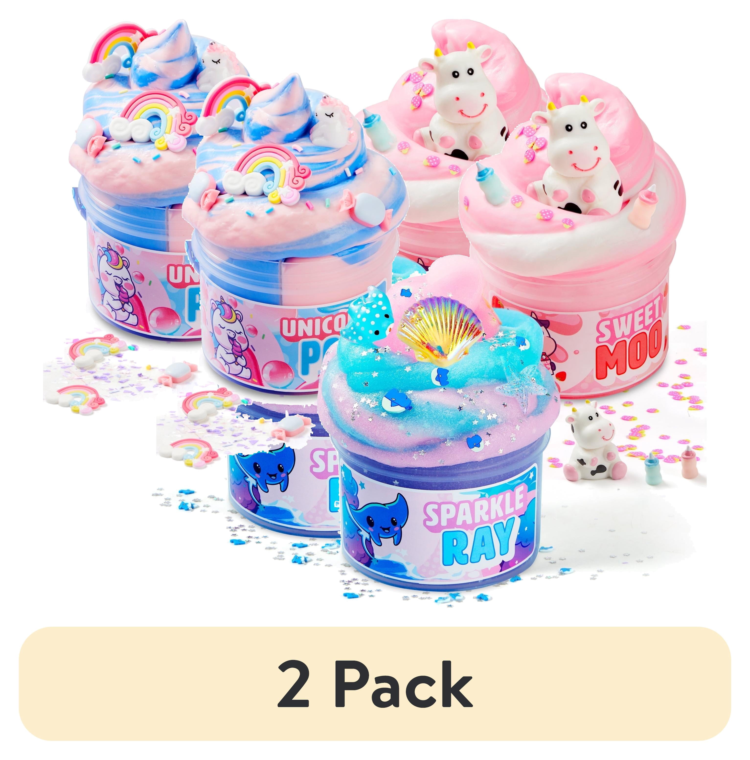 Kit Fluffy Slime Grenouille & Pingouin – 2 Pièces Butter Slime Non Collant – Cadeau Anti-Stress Super Extensible – Anniversaire Fille Garçon
