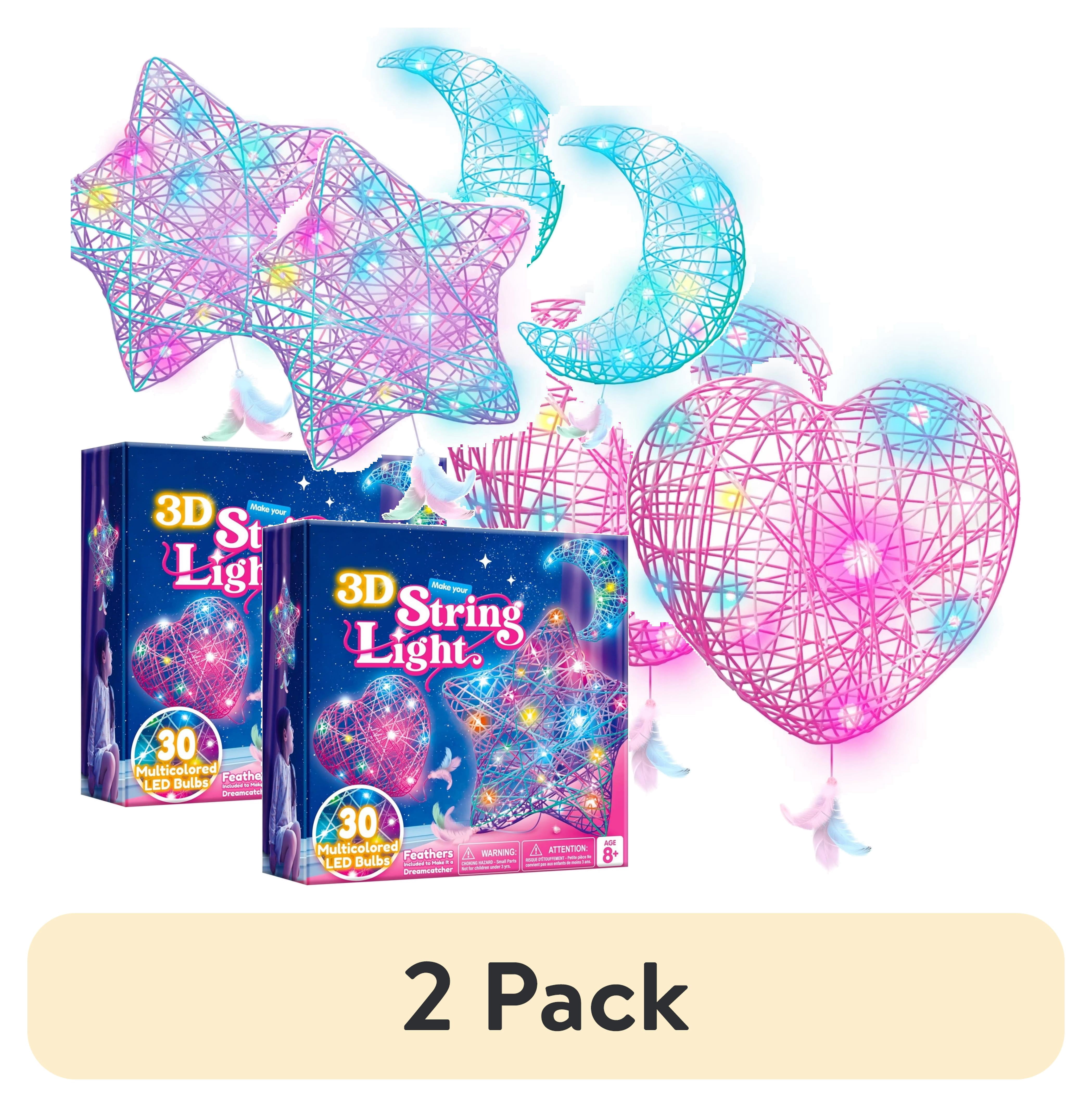 (2 pack) Joyfy 3-Pack Star and Heart String Art for Girls, Art and Craft Kit for Kids 8-12, Christmas Decor Gifts for Girls Ages 8 9 10 12