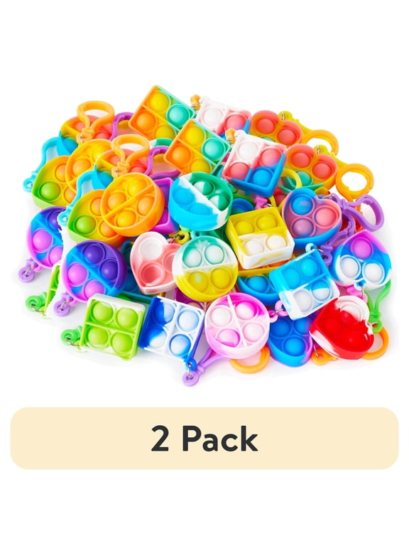 (2 pack) (2 pack) (2 pack) (2 pack) Joyfy 30 Pack Mix Pop Fidget Keychain, Mini Fidget Toys Bulk Party Favors for Kids, Goodie Bag Stuffers for Classroom Prizes Sensory Toy