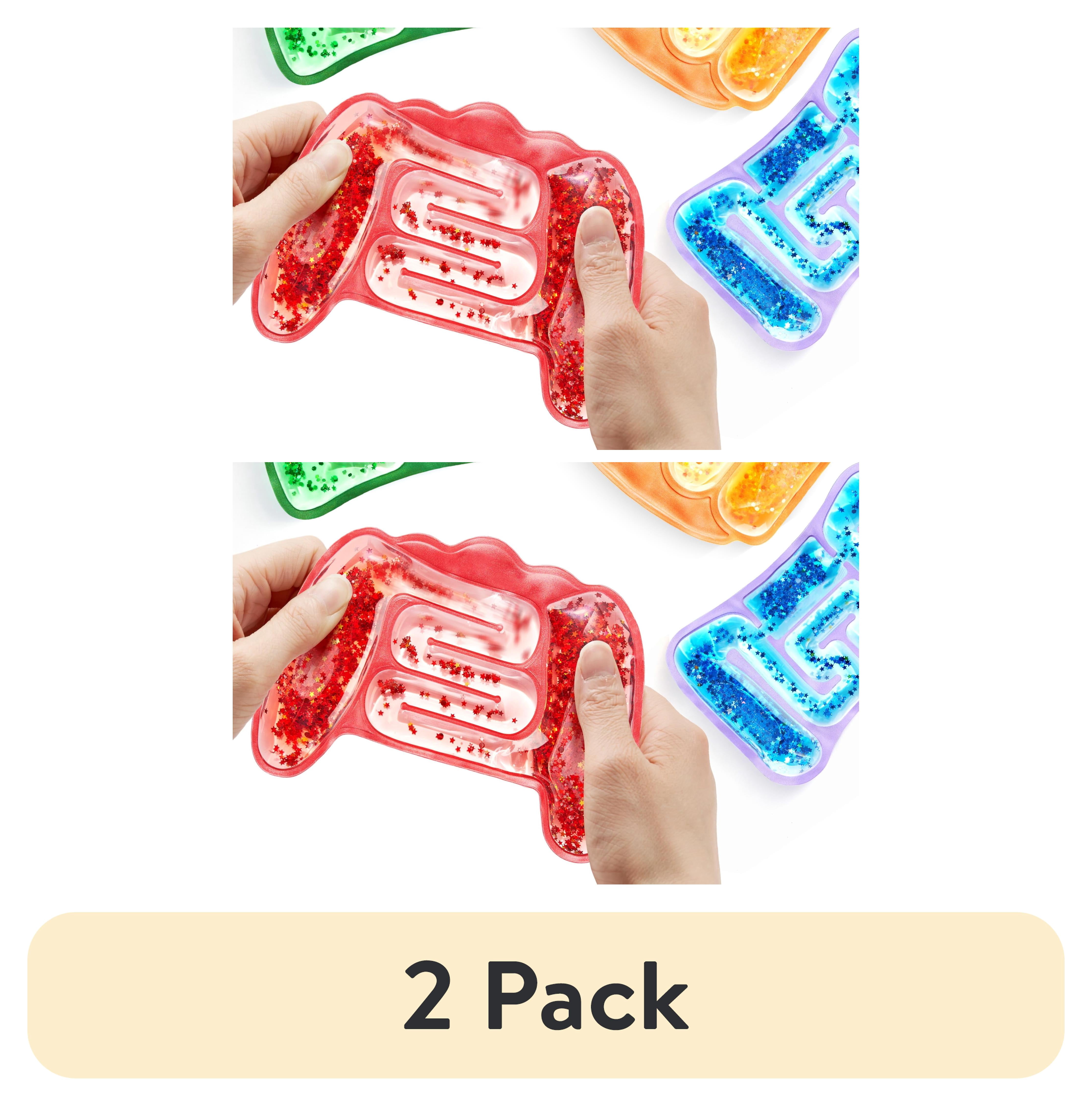 (2 pack) Joyfy 4 Pcs Sensory Toys for Kids Squishy Fidget Toys Stress Relief Sensory Products for Calm Down, Squeeze Fidget Tube for Classroom, Filled Goo & Glitter