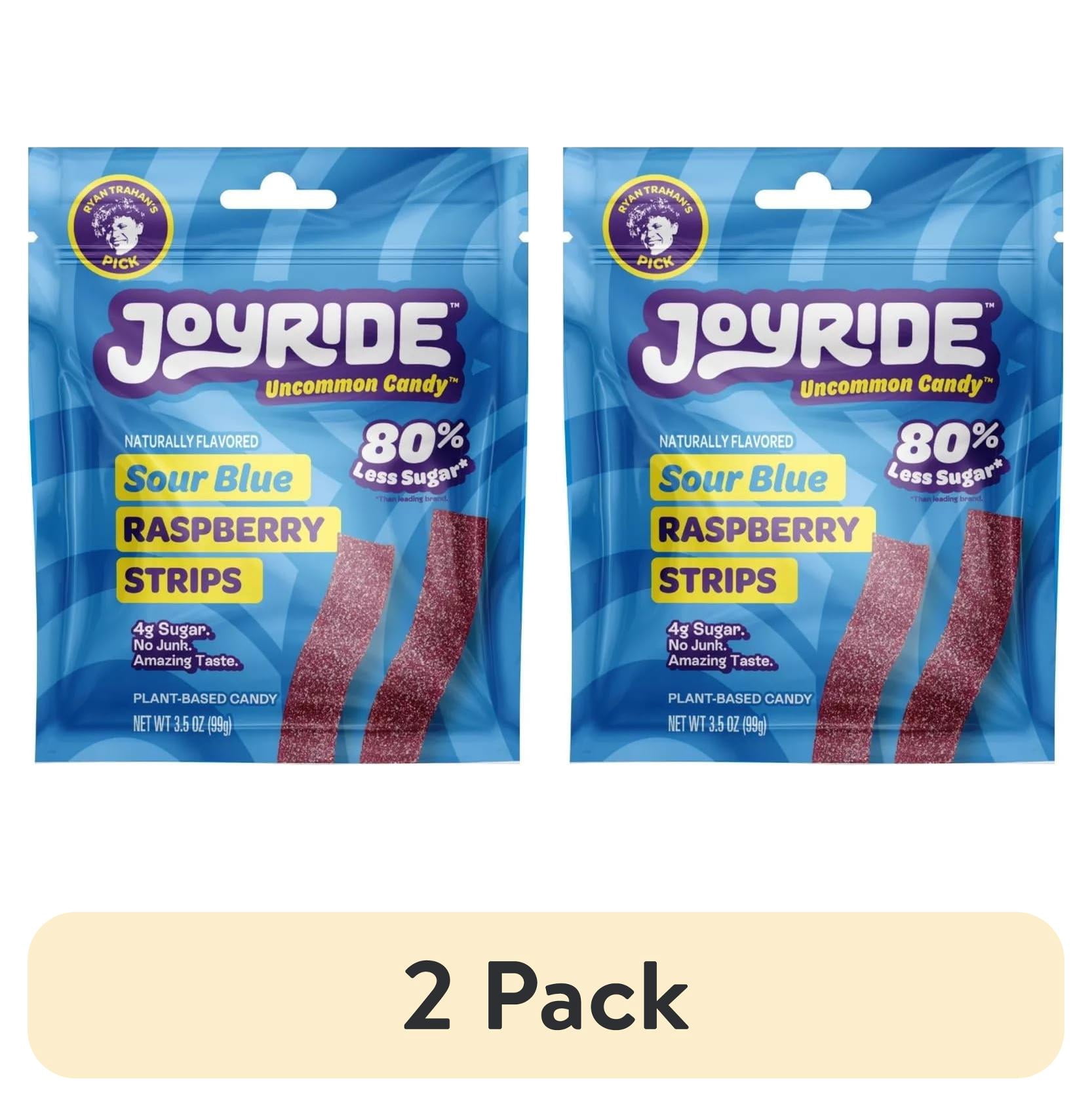 Raspberry Strip (2 pack) Joyride Sour Blue Raspberry Strips Candy 3.5 oz - Walmart.com