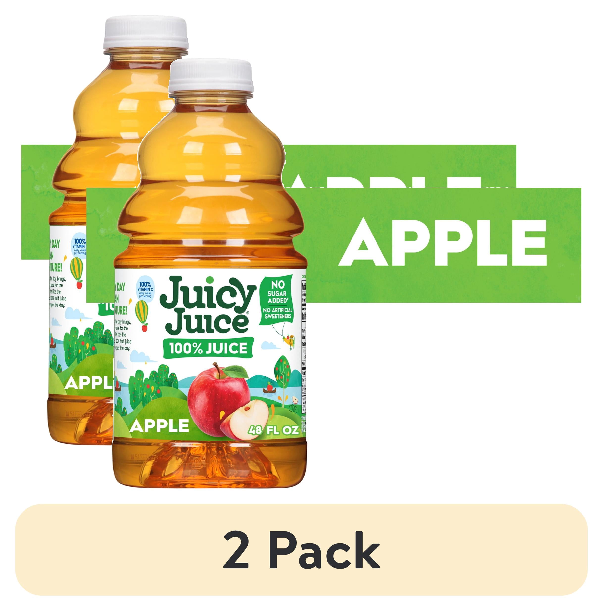 (2 pack) Juicy Juice 100% Juice, Apple, 48 fl oz Bottle