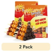 2 pack Jungle Calling Dog Treats, Cod Sticks, Sweet Potato, Pumpkin & Meat Kabobs for Dogs