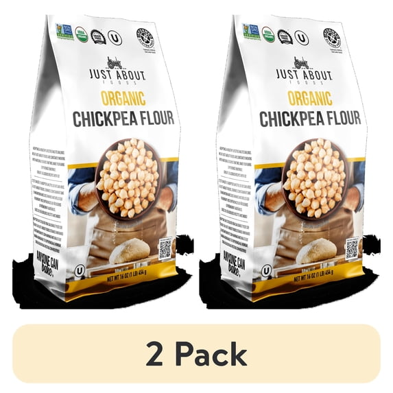 (2 pack) Just About Foods, All-Purpose Flour, Chickpea, 1 lb. Bag