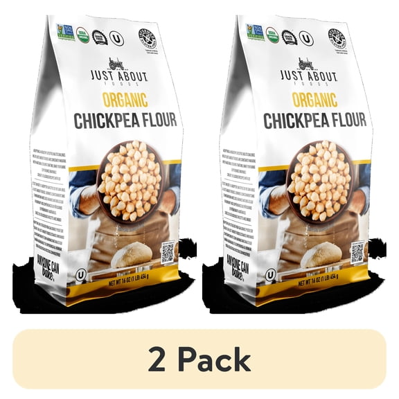 (2 pack) Just About Foods, All-Purpose Flour, Chickpea, 1 lb. Bag