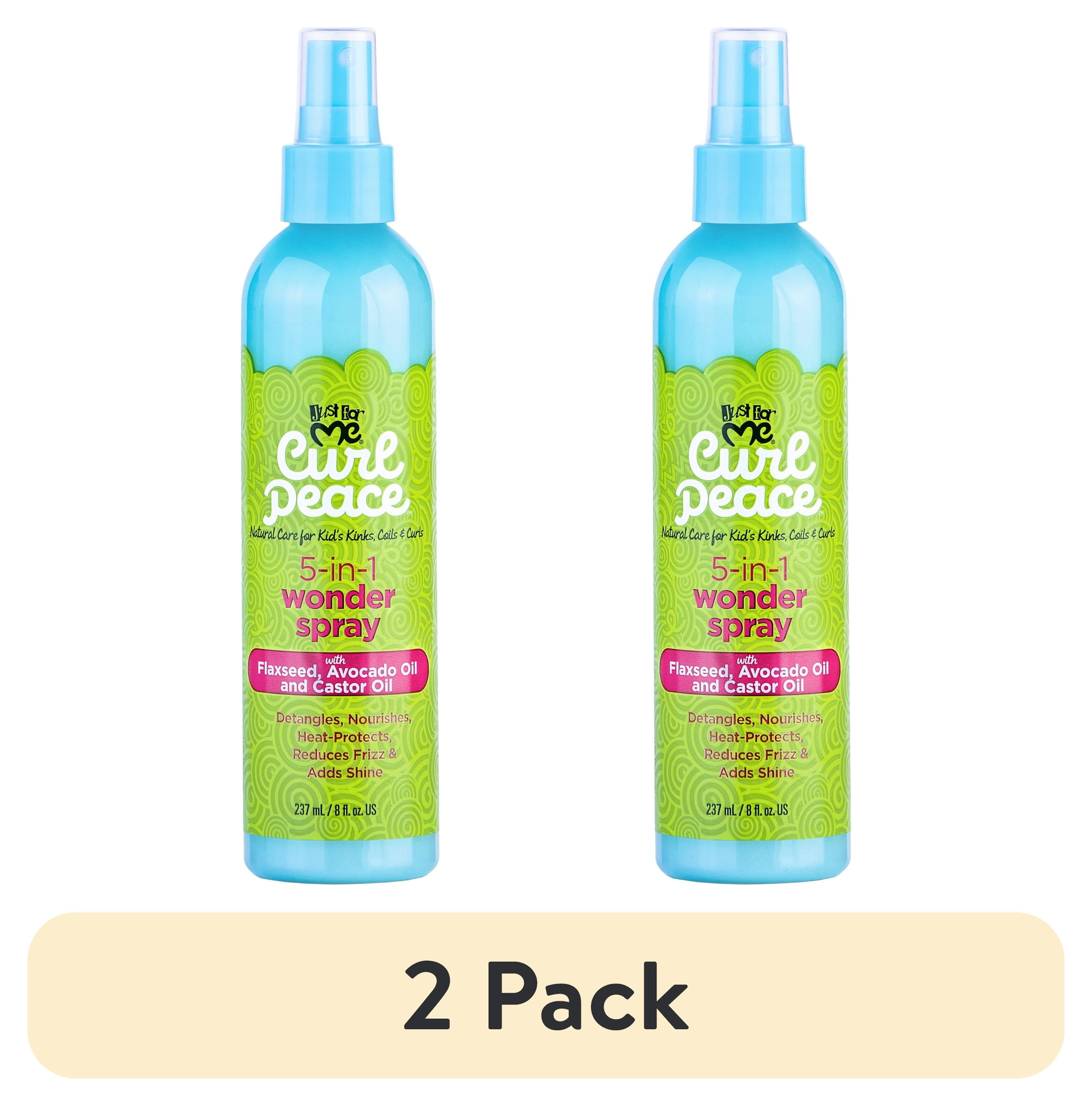 (2 pack) Just For Me Curl Peace 5-in-1 Wonder Spray 8 oz., for Kids, Female, Frizz Control