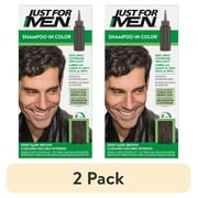 2 pack Just For Men Shampoo-In Color Formerly Original Formula, Mens Hair Color with Keratin and Vitamin E for Stronger Hair - Deep Dark Brown, H-46, Pack of 1
