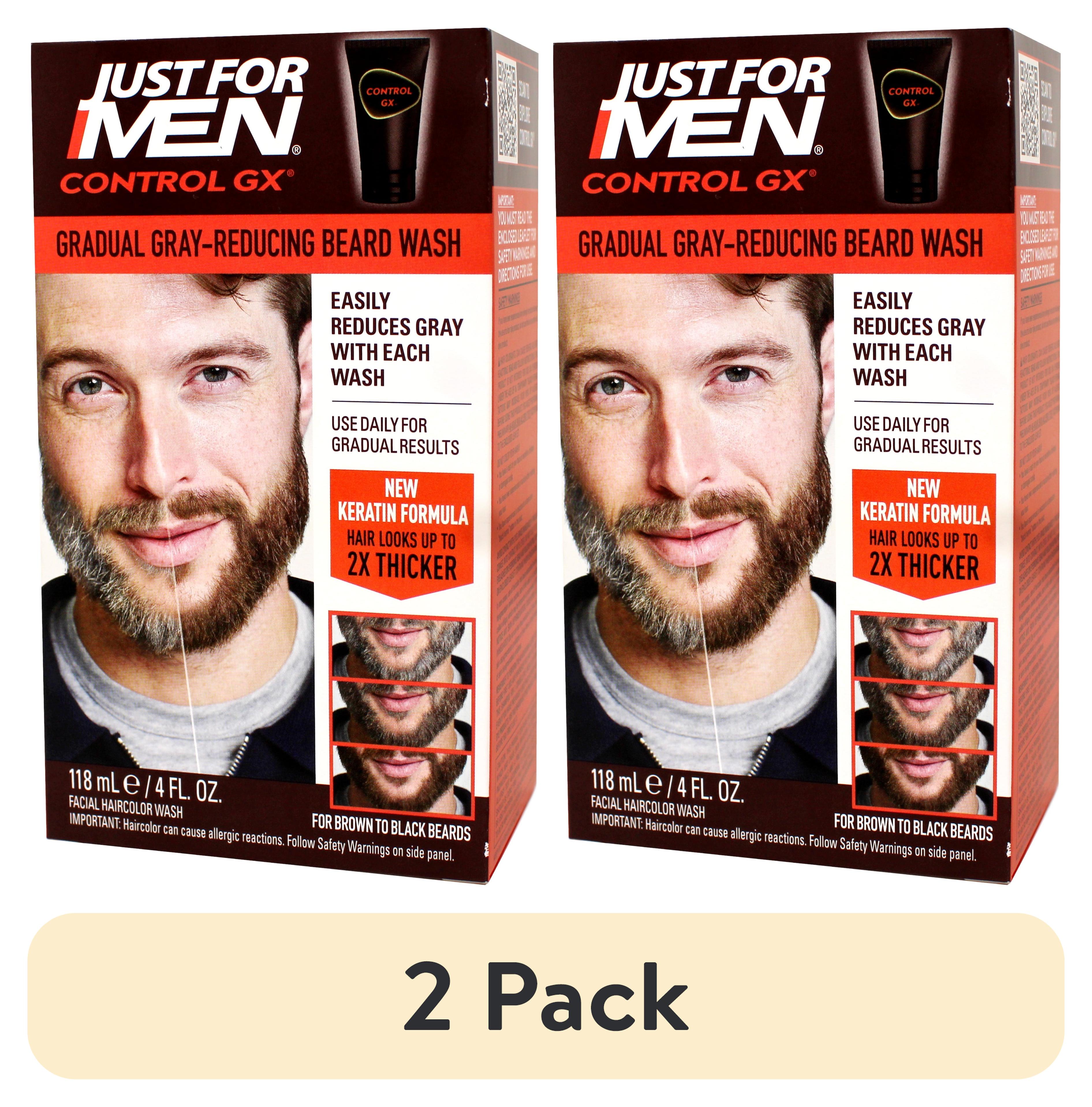 2 pack) Just for Men Control GX Grey Reducing Beard Wash with