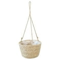 thumbnail image 1 of 2 pack Jute Rope Hanging Basket - Small Woven Fern Wall Hanging Basket Flower Plants, Jute Woven Basket Key Storage Basket, White and Jute 7.8 x 5.5 x 19.6 inches, 1 of 9