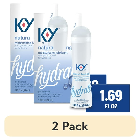 (2 pack) K-Y Natural Feeling Lube, Water Based Personal Lubricant For Sexual Wellness, 1.69 fl oz