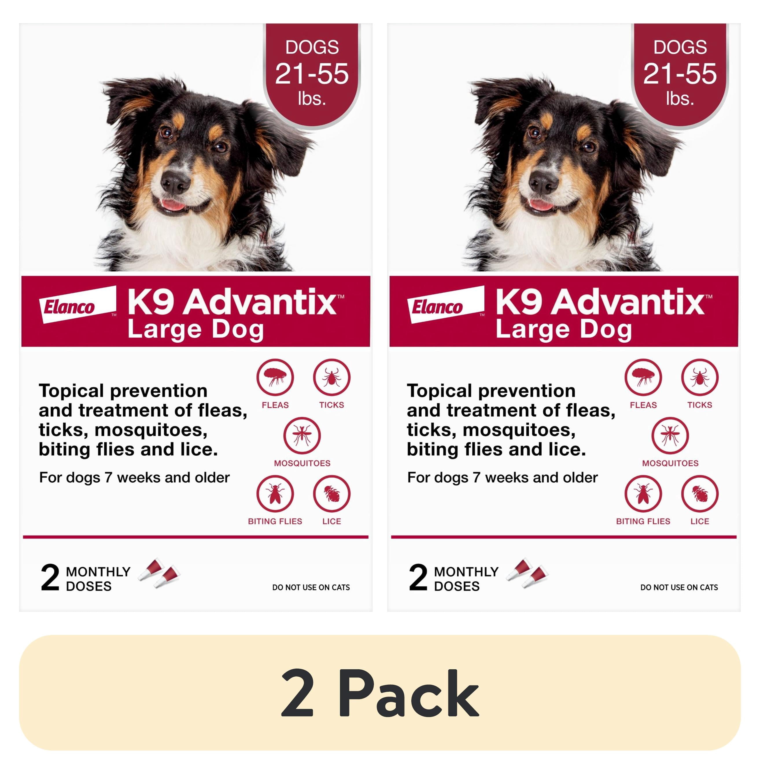 (2 pack) K9 Advantix Flea, Tick & Mosquito Prevention for Large Dogs 21-55 lbs., 2-Monthly Treatments