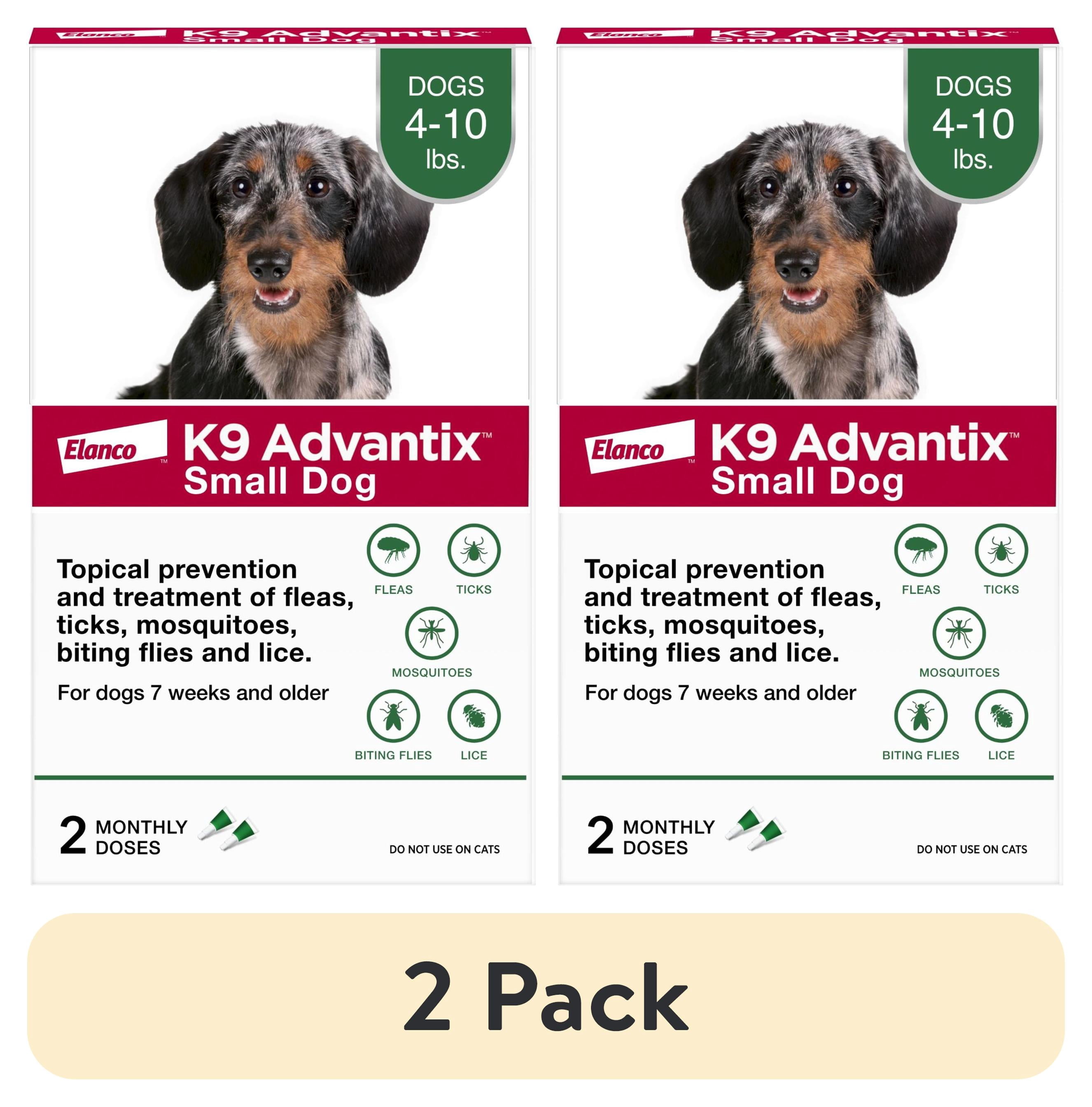 (2 pack) K9 Advantix Flea, Tick & Mosquito Prevention for Small Dogs 4-10 lbs., 2-Monthly Treatments