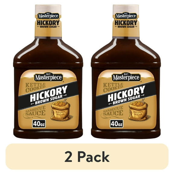 (2 pack) KC Masterpiece Hickory Brown Sugar Barbecue Sauce, 40 fl oz Bottle