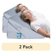 2 pack KEKOY Bed Wedge Pillow for Sleeping, Adjustable Height to 9-12 inches, Memory Foam Pillows with Washable Cover, Gray