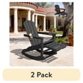 thumbnail image 1 of (2 pack) KINGYES Adirondack Rocking Chair with Retractable Ottoman and Cup Holders, HDPE Adirondack Rocker, Patio Rocking Chair for Porch, Patio, 1 of 10