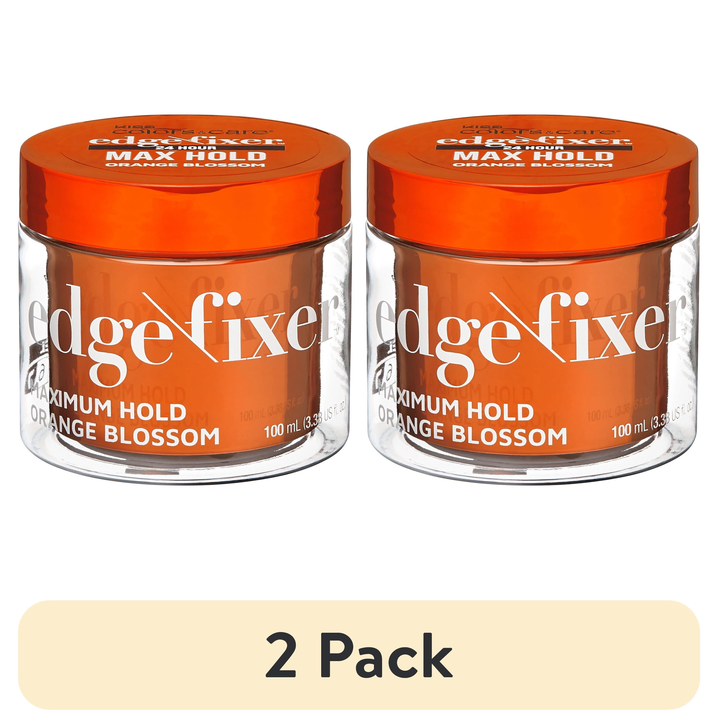 (2 pack) KISS Colors & Care Maximum Hold Edge Fixer,  100 mL (3.38 US fl. oz.) - Orange Blossom